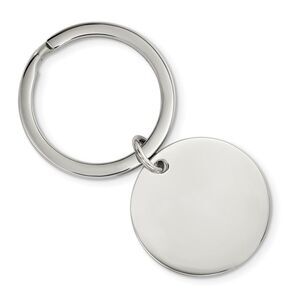 Stainless Steel Brushed & Polished Reversible Circle Key Chain